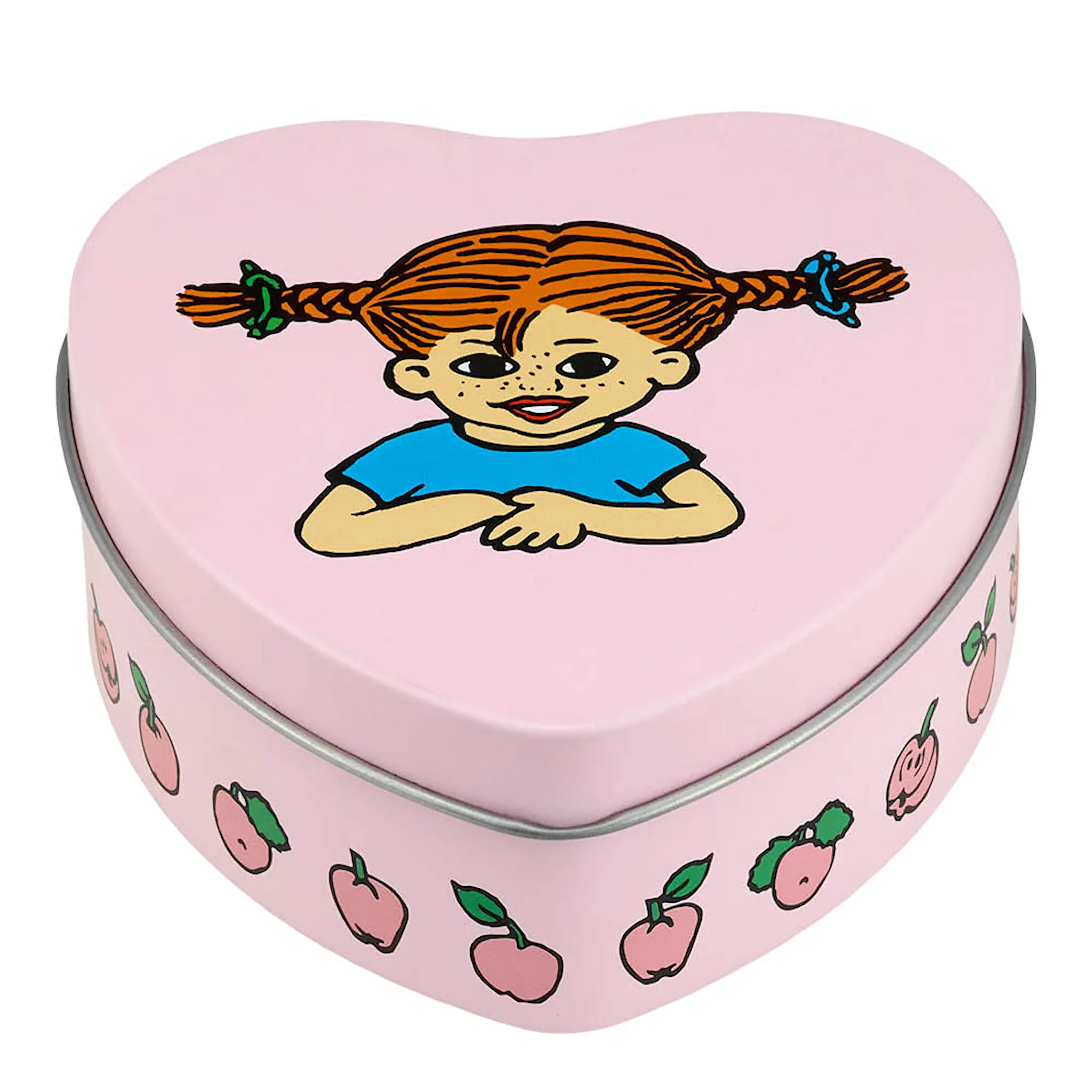 Muurla Peppi Peltipurkki hedelmät 10 cm Vaaleanpunainen