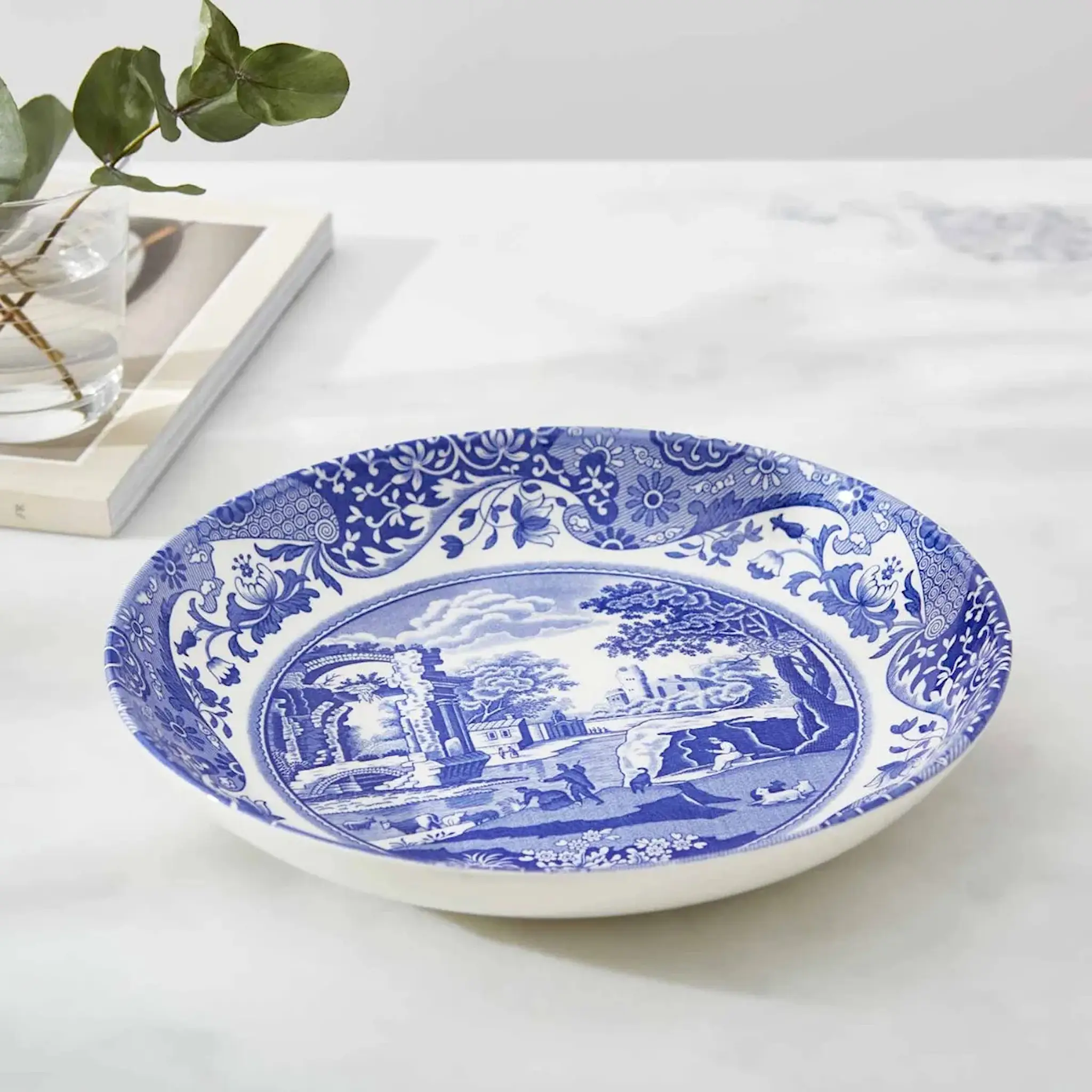 Spode Blue Italian pastatallrik 23 cm blå/vit