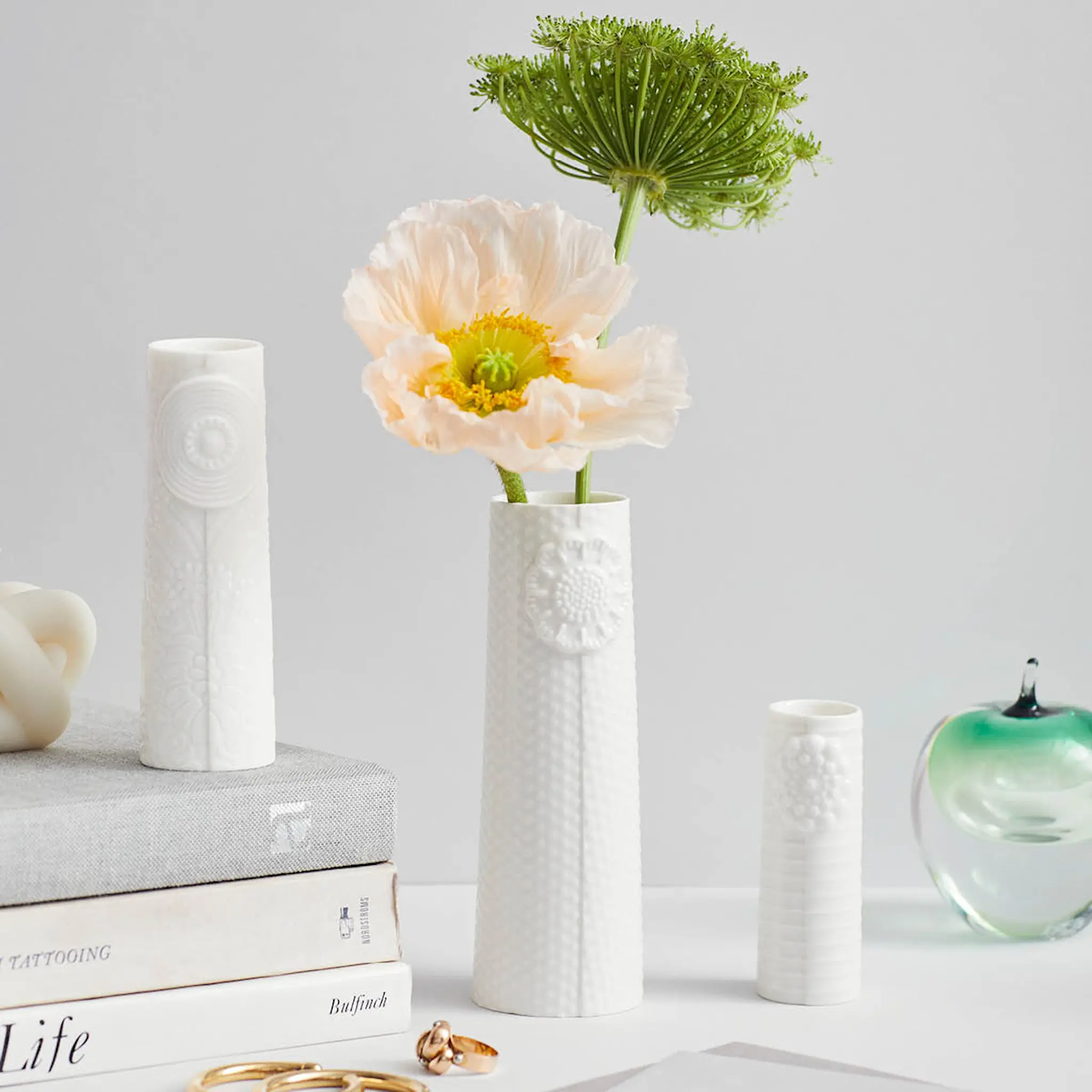 Dottir Pipanella Lines vas 9 cm vit