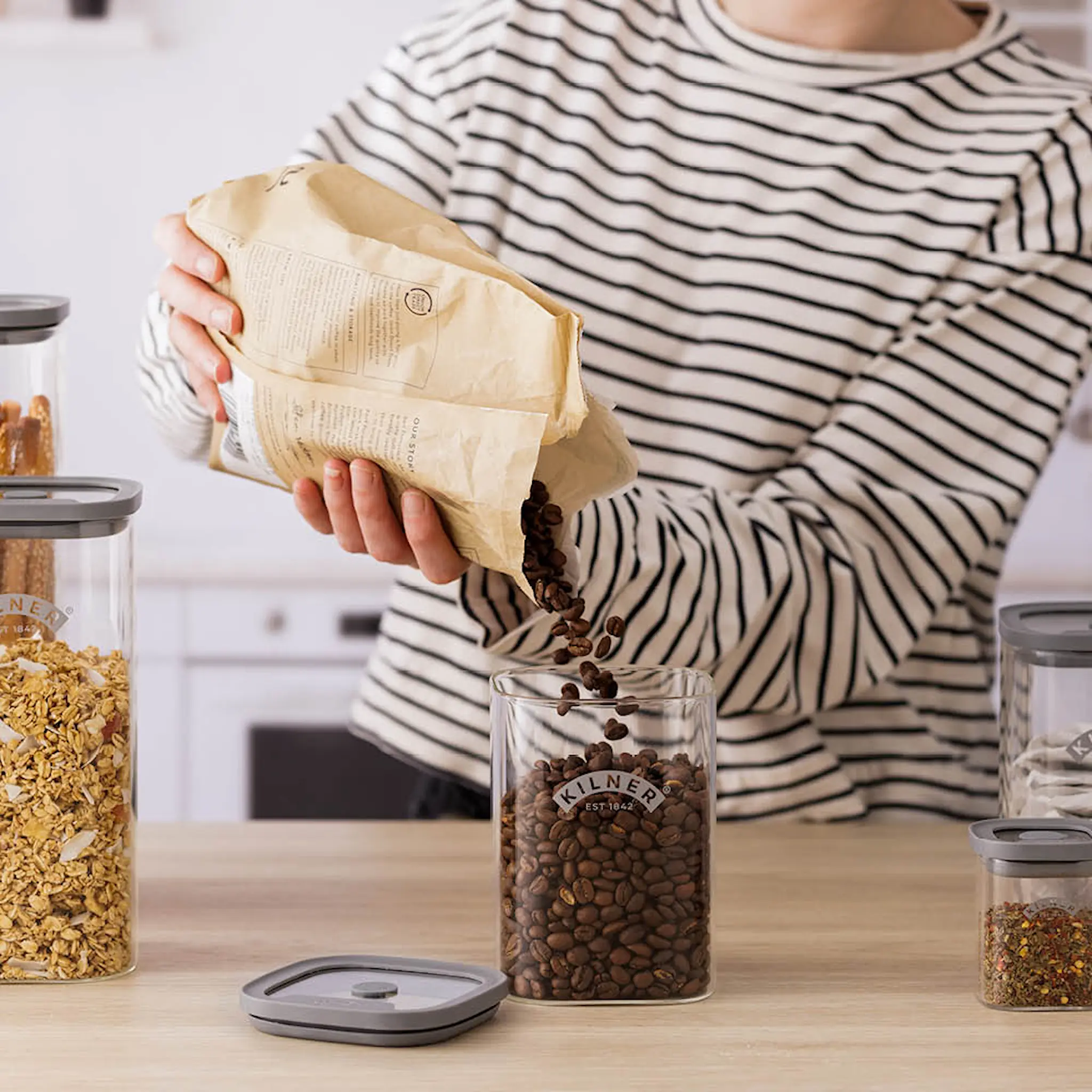 Kilner Fresh S Säilytyspurkki 0,5 L Lasi/Harmaa