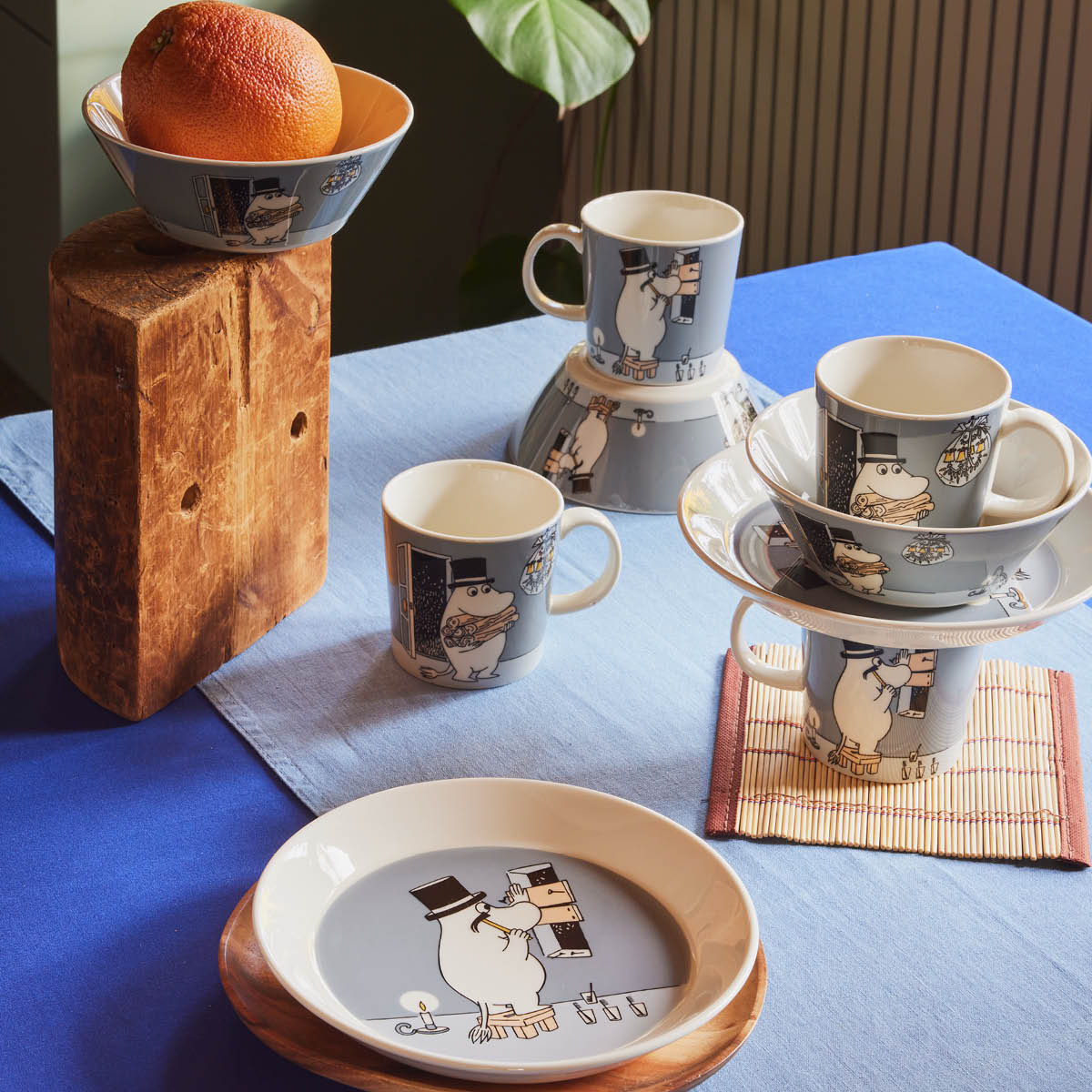 Moomin Arabia Frokostbolle 15 cm Mummipappa grå