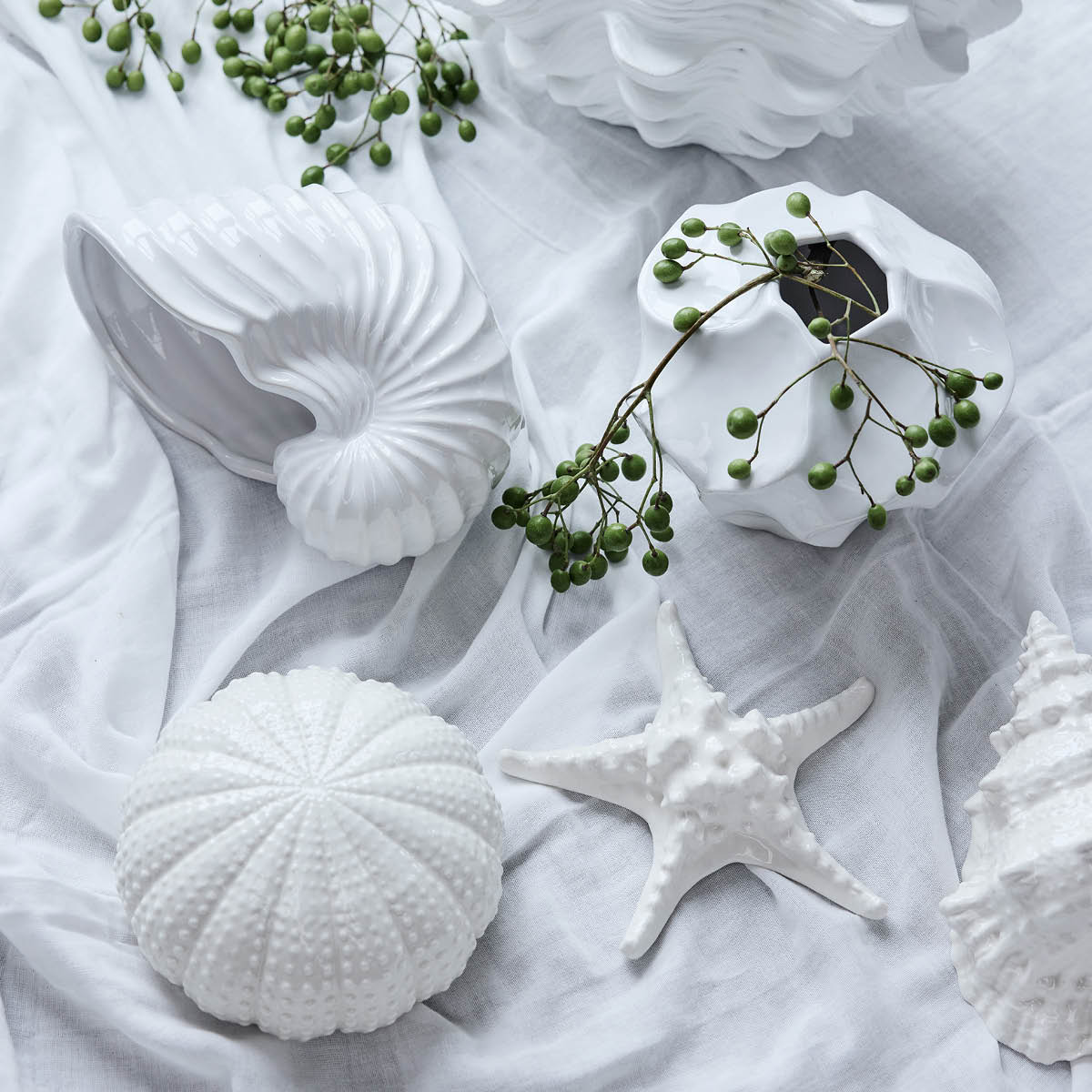 Lene Bjerre Shellille dekoration 8 cm vit