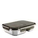 Matlåda i stål med tätt lock och 2 fack 0,45 + 0,28 L