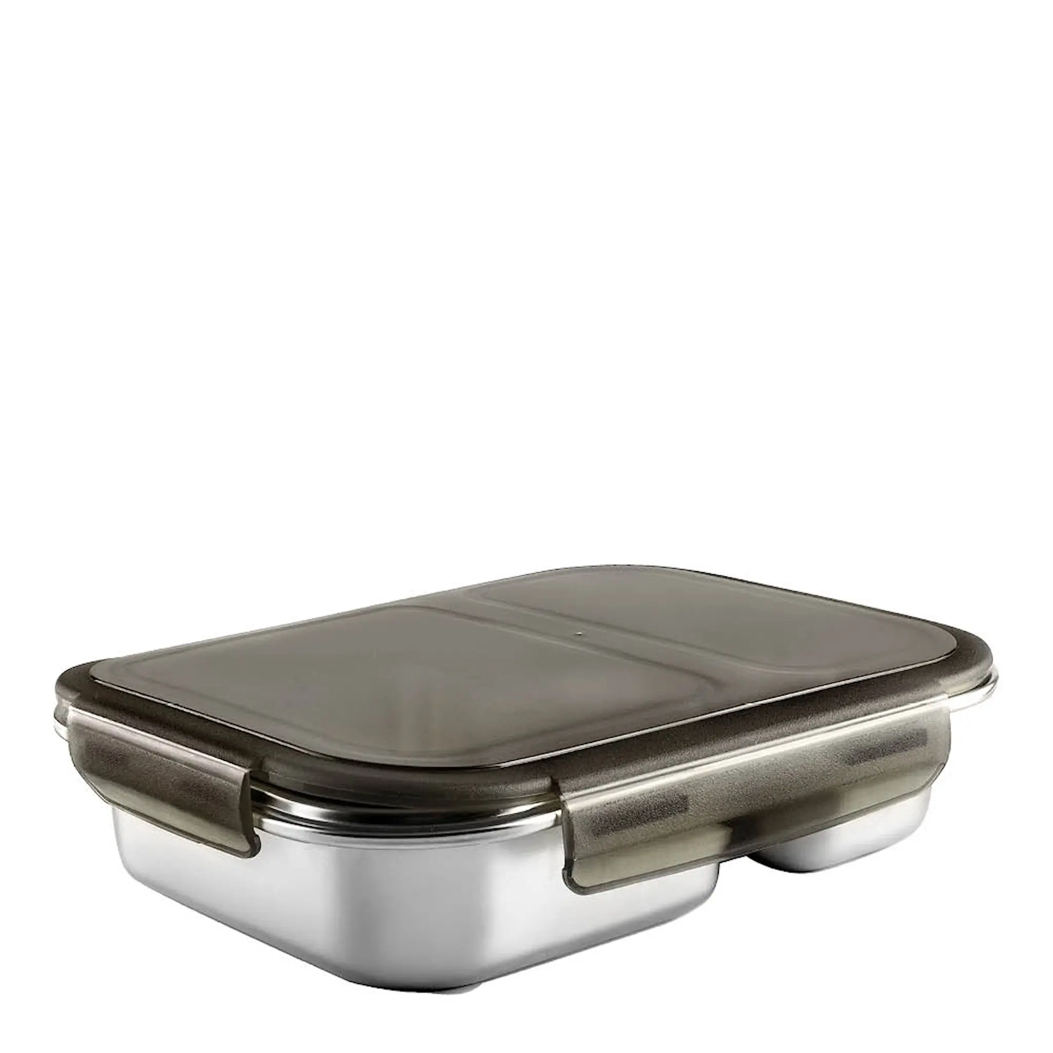 Lacor Matboks i stål med tett lokk og 2 rom 0,45+0,28L