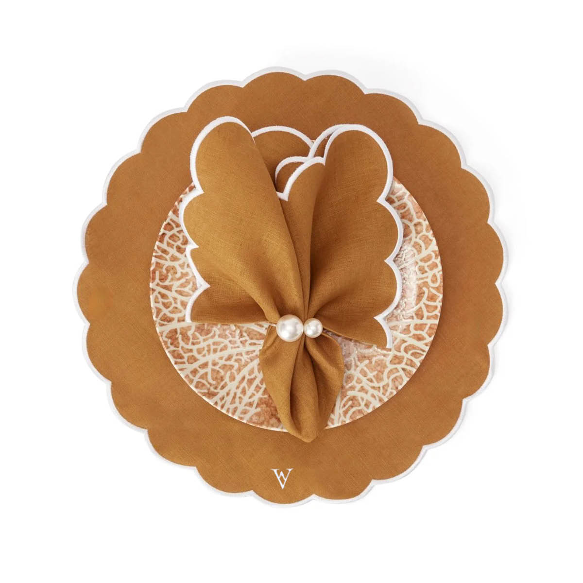 Von Norten Grace Scallop Pöytätabletti 42 cm 2 kpl Terracotta