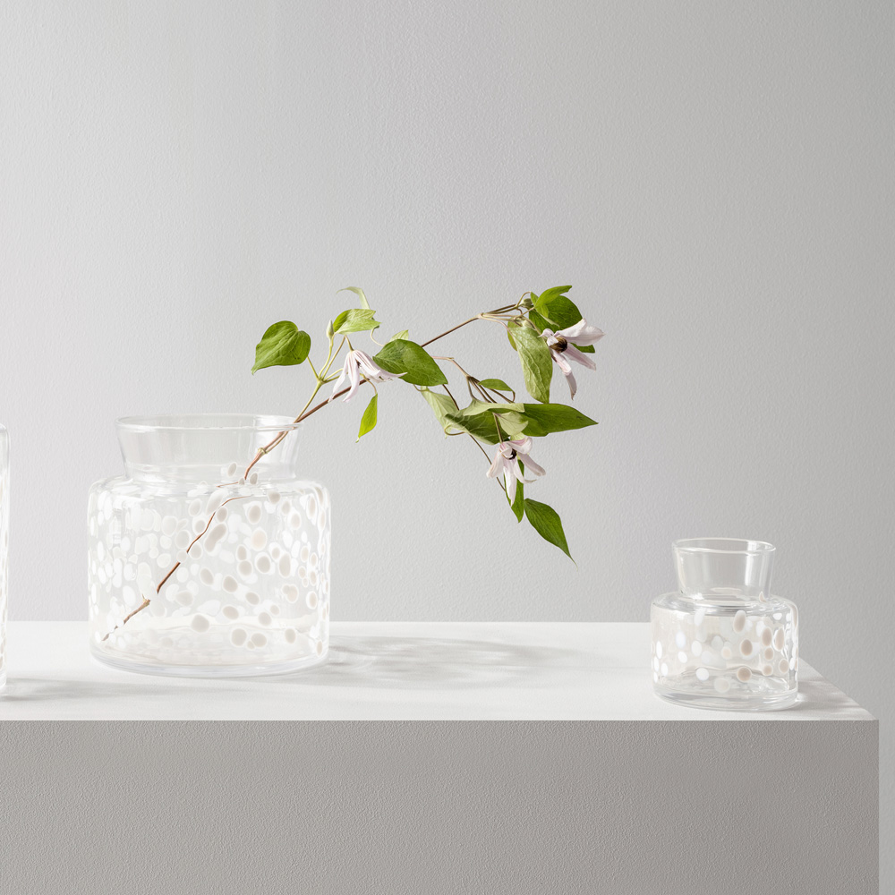 Kosta Boda Meadow vase vinter 11,5 cm hvit