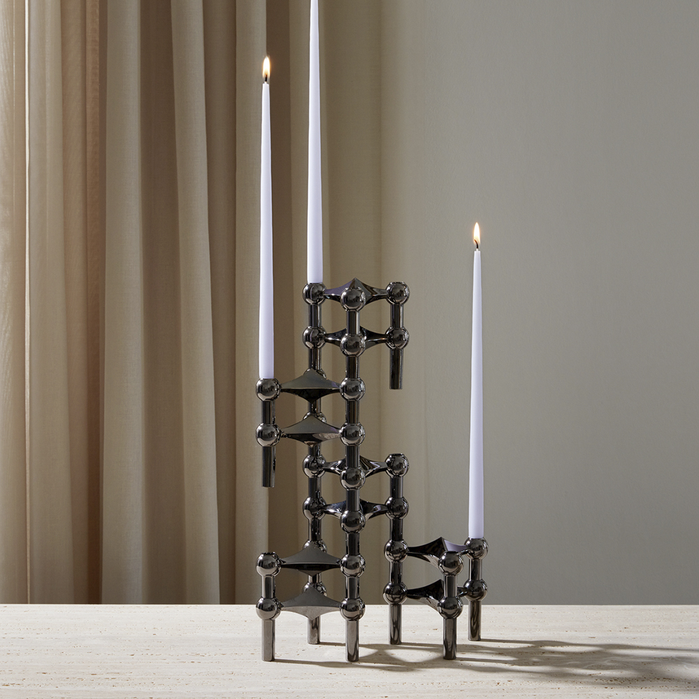 Stoff Nagel Stoff Nagel Kynttilänjalka 3 kpl Musta kromi