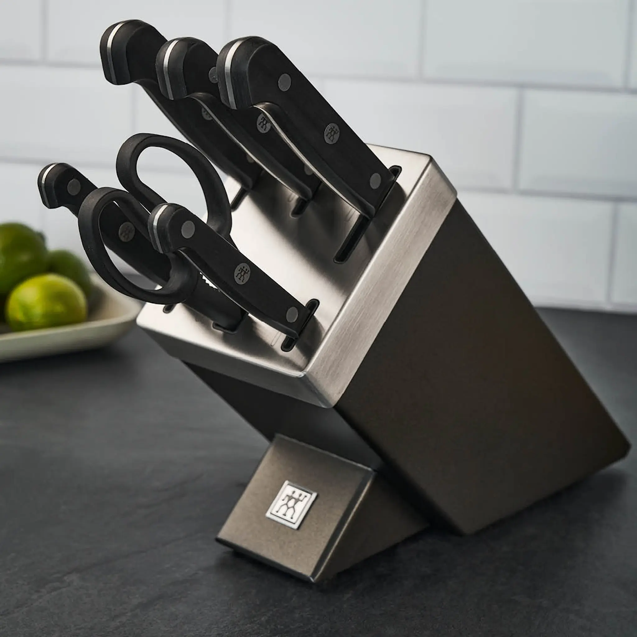 Zwilling Gourmet knivset med självslipande knivblock 7 delar grå