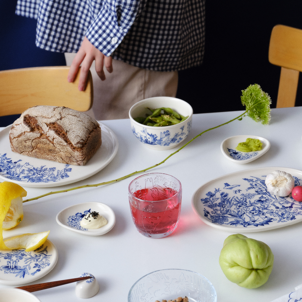 Moomin Arabia Haru Mumin soyaskål vit/blå