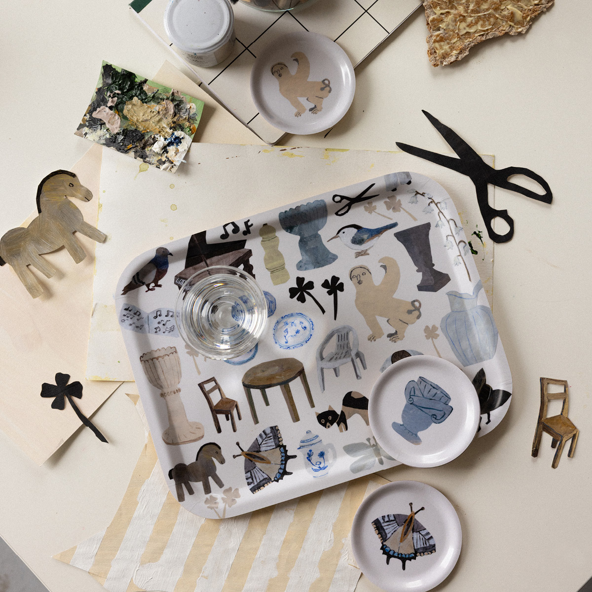 Åry Cervera x Emilia Ilke glasunderlägg 11 cm 4-pack Ltd beige