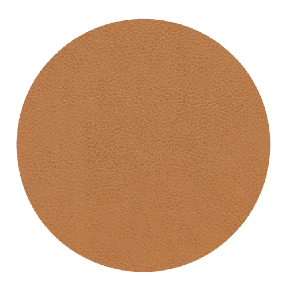 Leather Serene Circle glassunderlag 10 cm nature