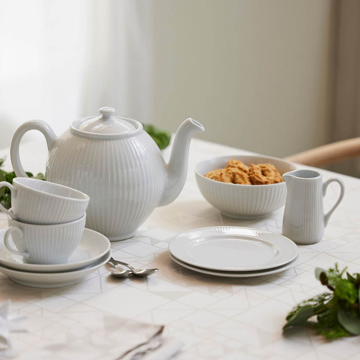 Pillivuyt Plissé kanne 35 cl hvit