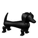 Hund Liten 11 cm Mörkbetsad Ek