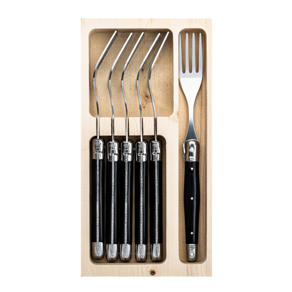Laguiole Style de Vie - Laguiole Haarukka 6 kpl Musta