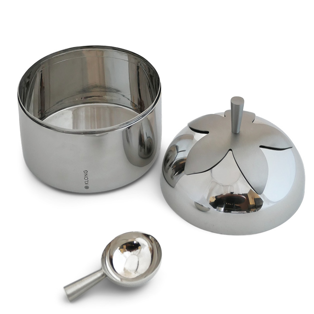 Klong Blad te-og kaffeboks liten 15 cm stål