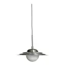 Coin taklampa 35 cm borstad silverfinish/matt vit