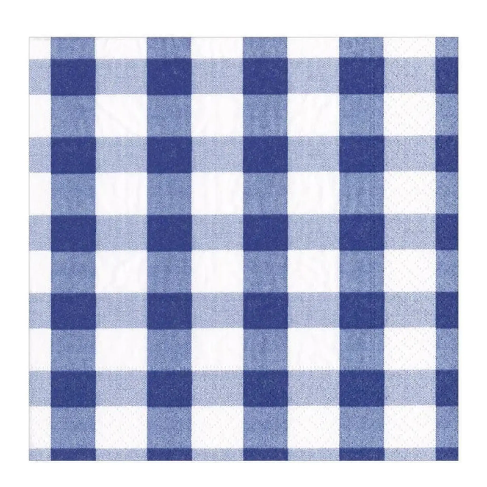 Caspari Gingham servett 33x33 cm 20-pack blå/vit