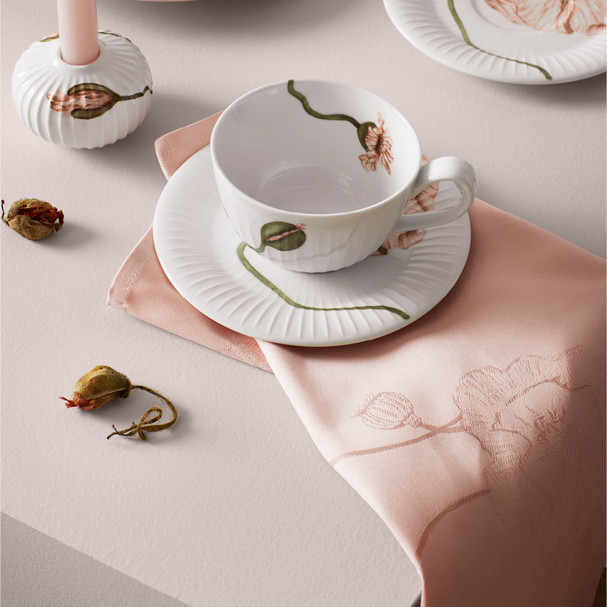 Kähler Hammershøi Poppy Tygservett 45x45cm 4-Pack Nude