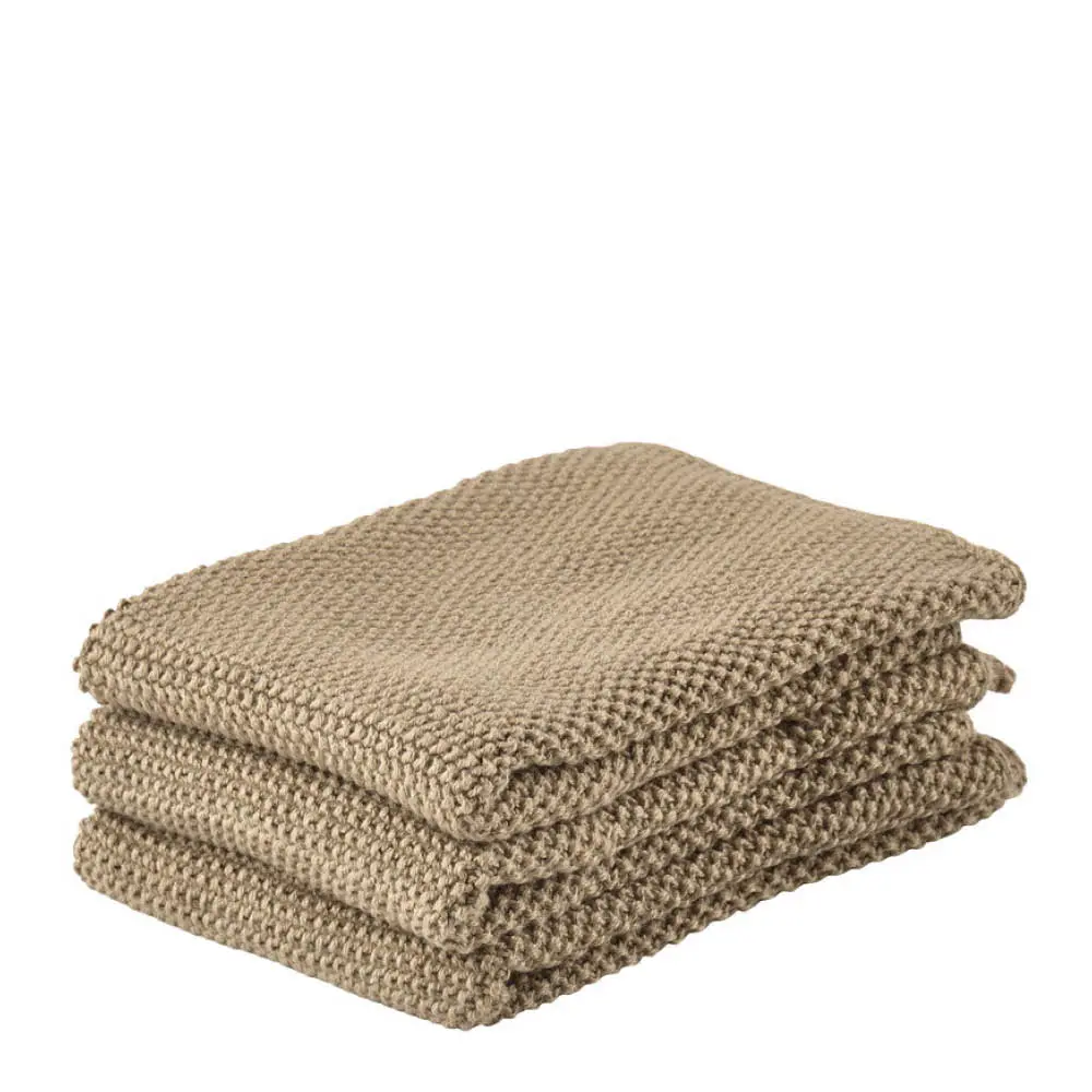 Tiskirätti puuvilla 27x27 cm 3 kpl khaki