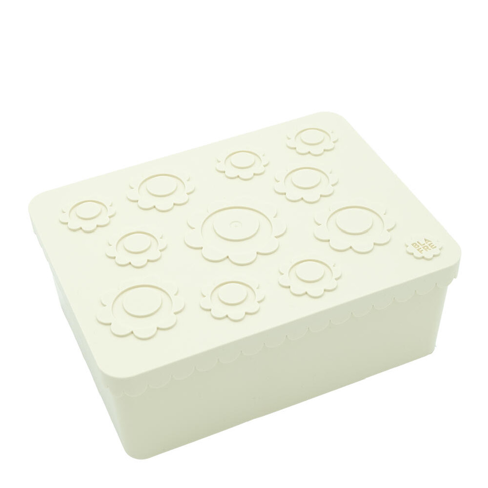Blafre Blomma matlåda plast tre fack 14x19 cm beige