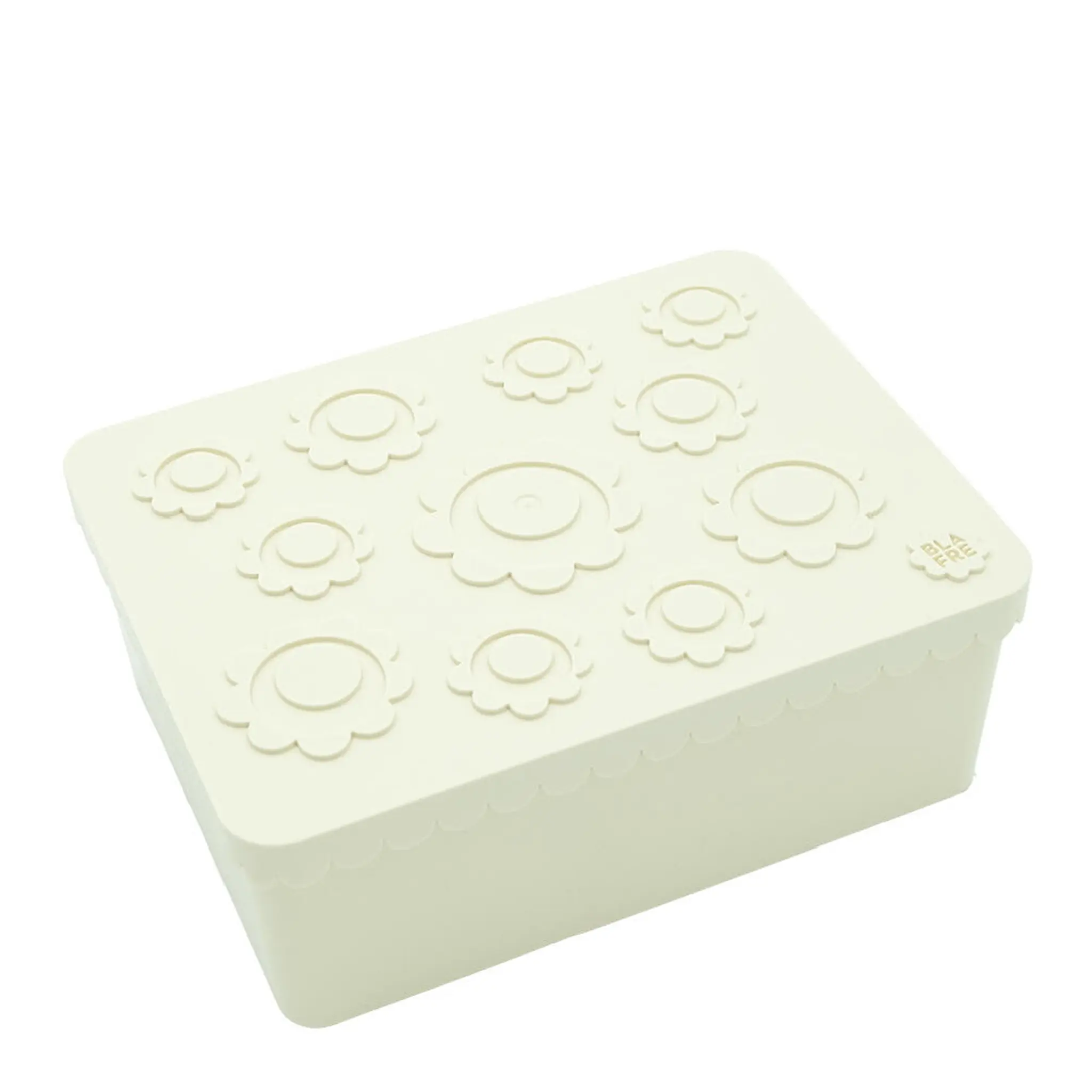 Blafre Blomma matlåda plast tre fack 14x19 cm beige