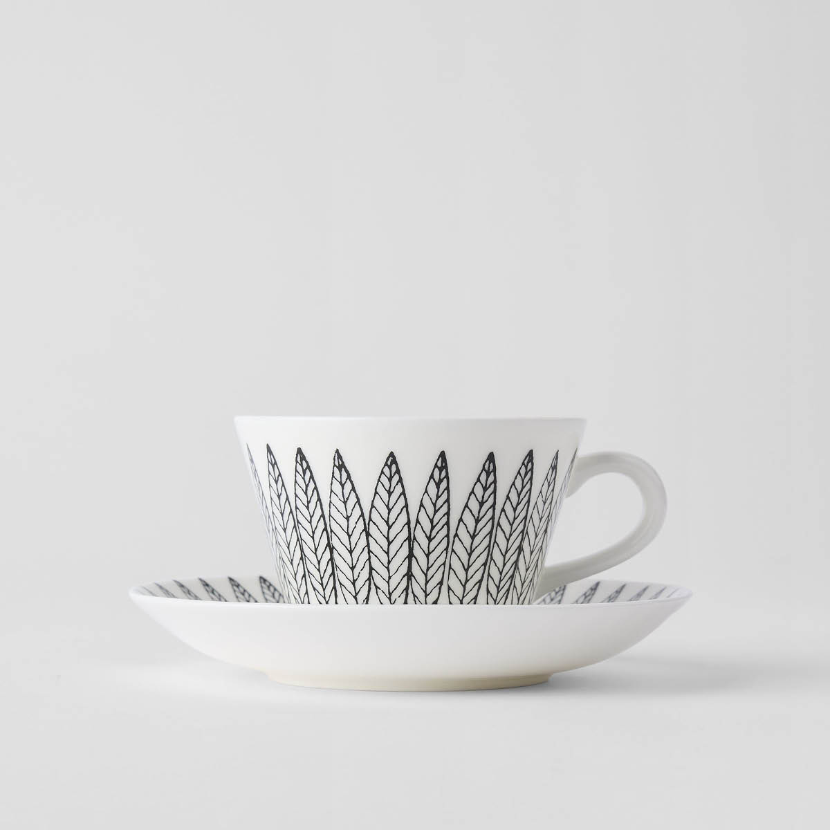 Gustafsberg Salix Svart kaffekopp med skål 15 cl