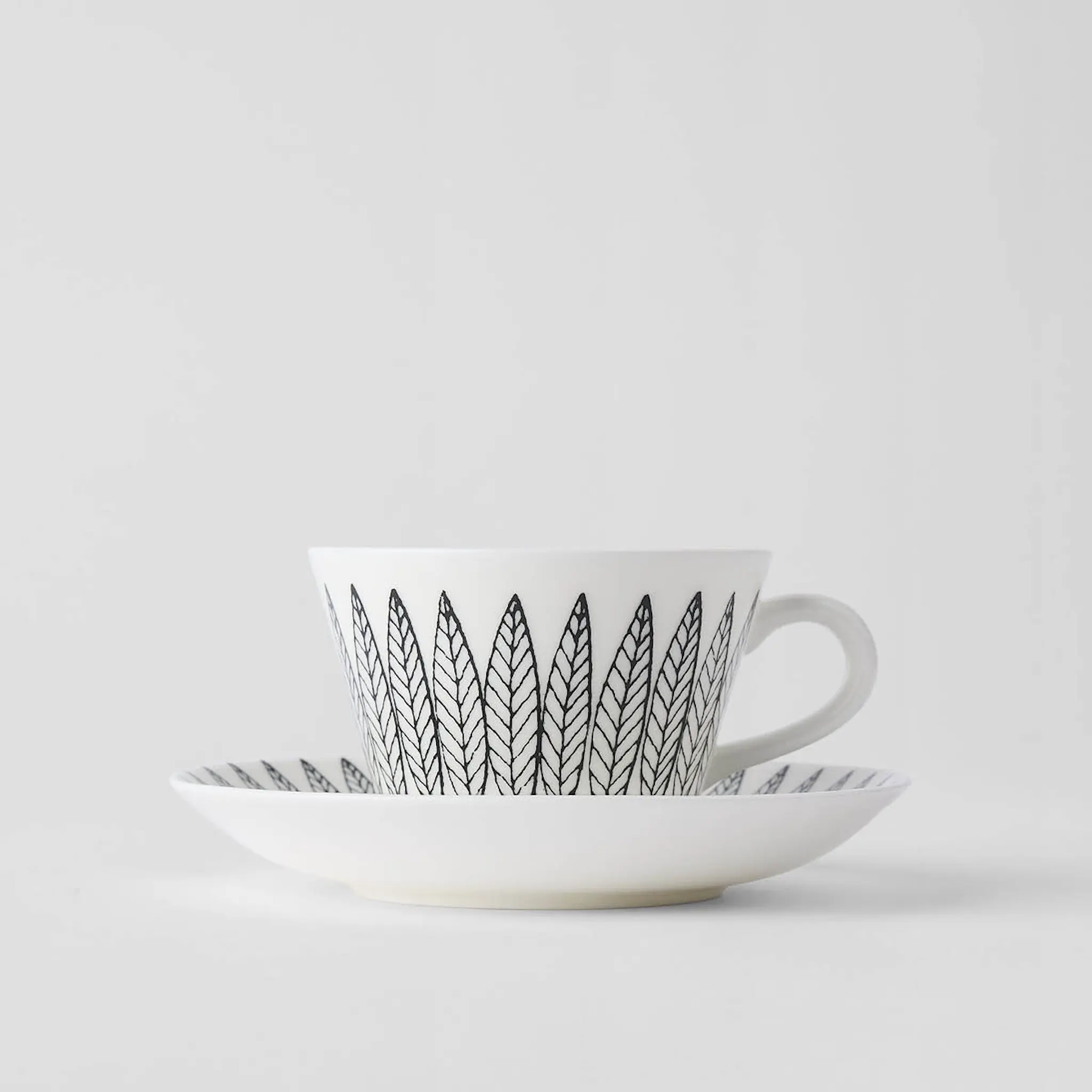 Gustafsberg Salix Svart kaffekopp med skål 15 cl