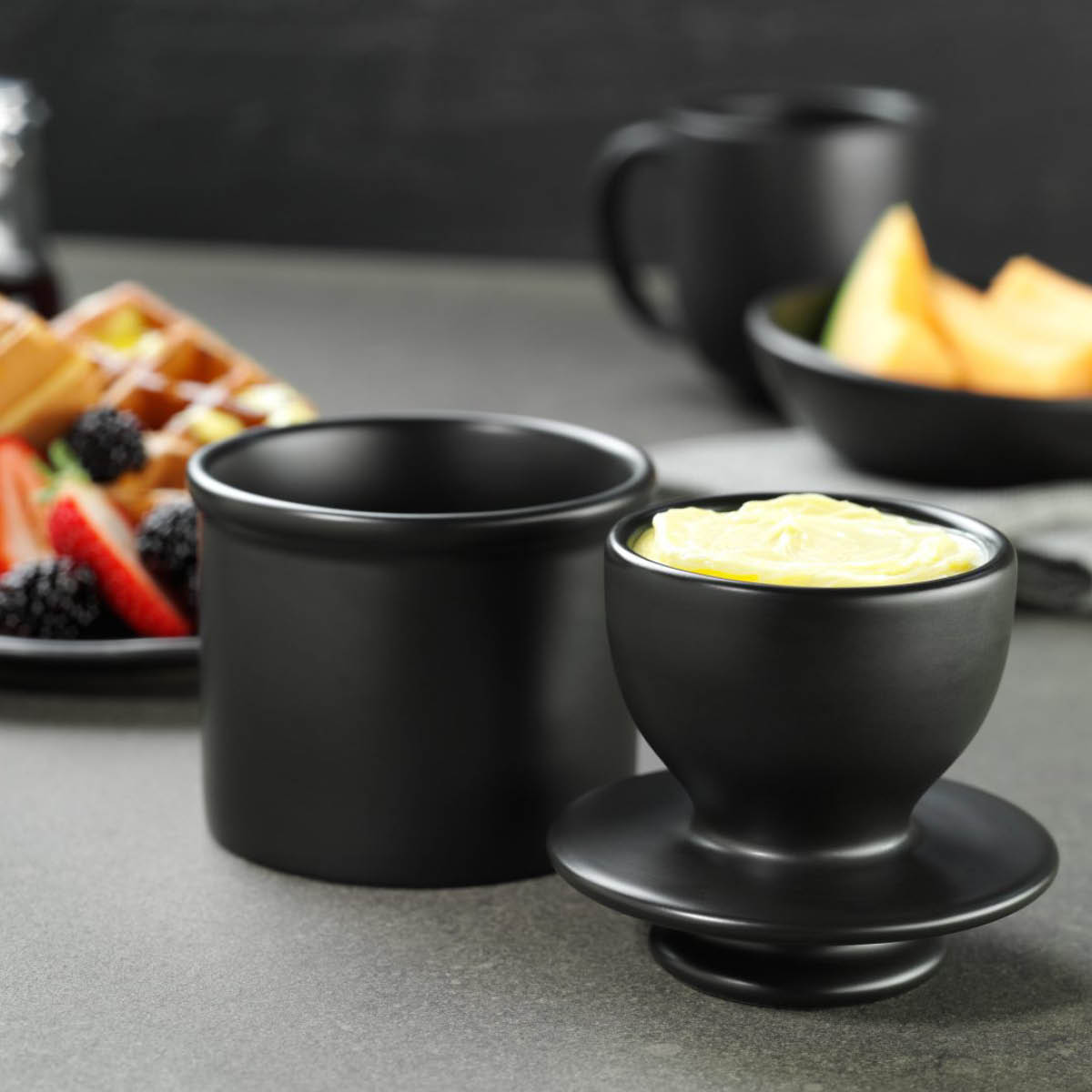Butter Bell Crock Classic smørklokke svart matt