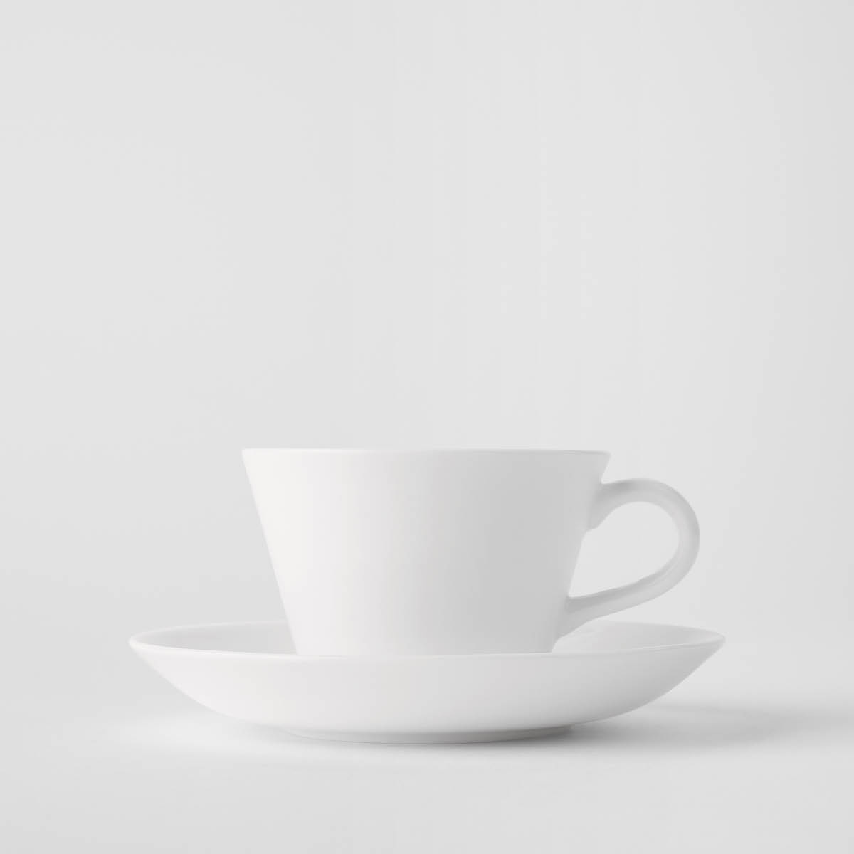 Gustafsberg Bas konisk kaffekopp med fat 15 cl vit