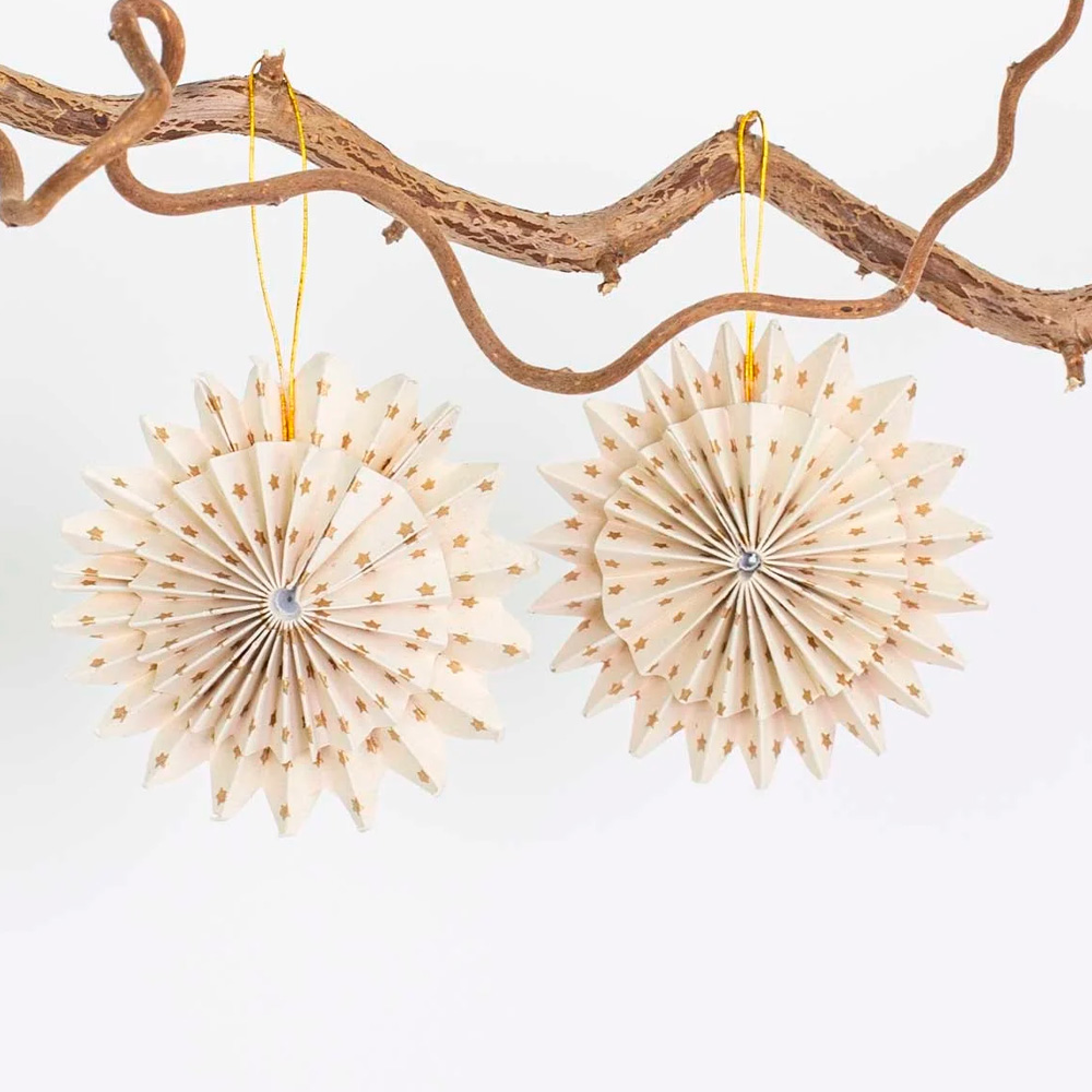 A World of Craft Juleanheng stjerne 7 cm 2 stk hvit/gull
