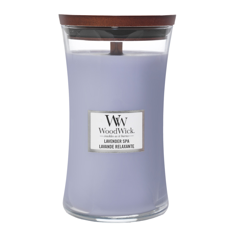 WoodWick Hourglass doftljus stor lavender spa