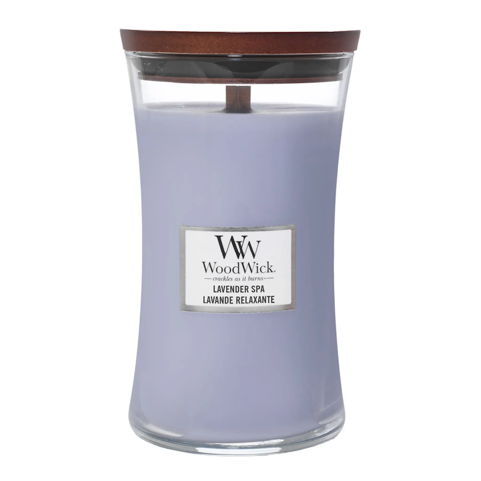 WoodWick Hourglass doftljus stor lavender spa
