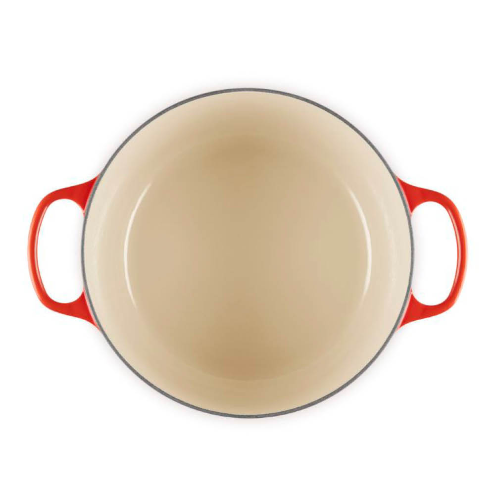 Le Creuset Signature støpejernsgryte dyp rund 6,3L 26 cm cerise/crucible knob