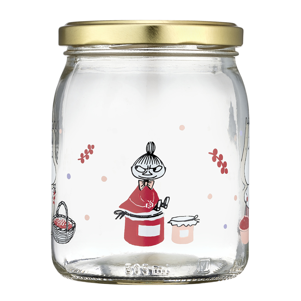 Muurla Mumin glasburk med 4 klistermärken 0,5 L bär klar