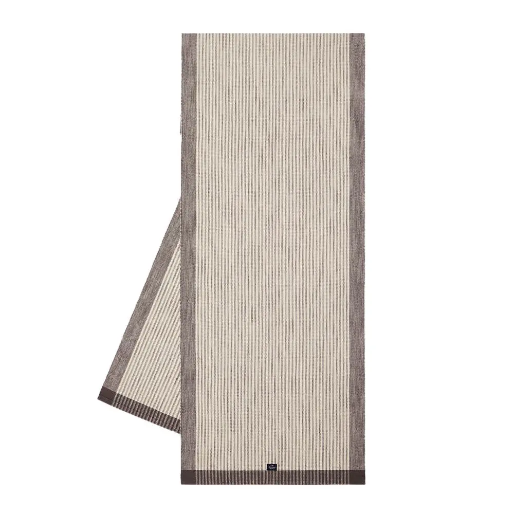 Stripet løper ribbed 50x150 cm mørkgrå/hvit