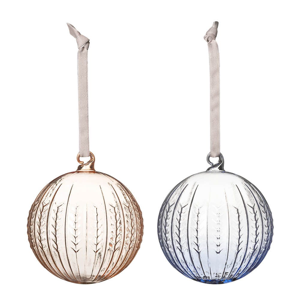Rörstrand Swedish Grace Joulupallo 8 cm 2 kpl Jubilee & Sininen