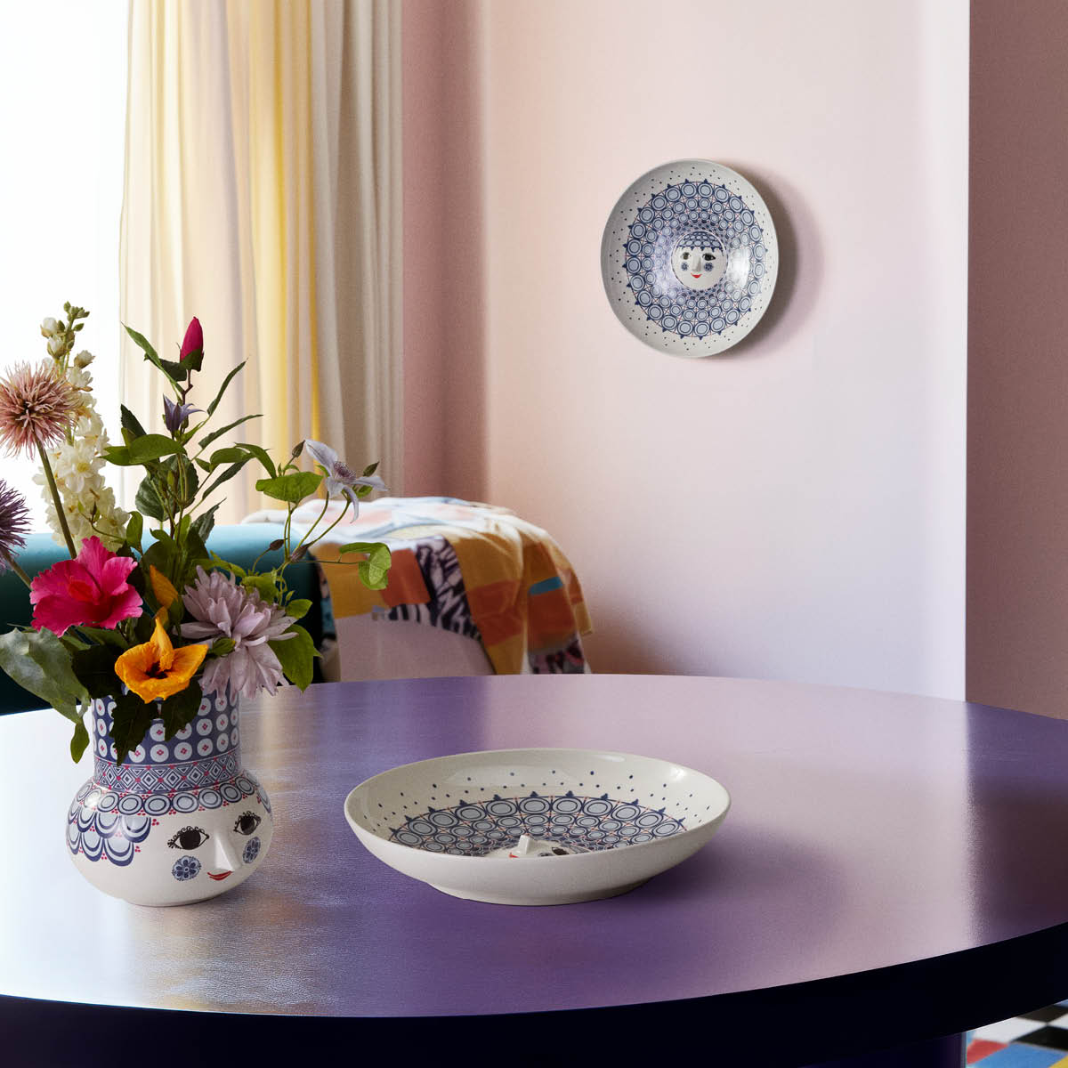 Bjørn Wiinblad Olga fat 33 cm blå