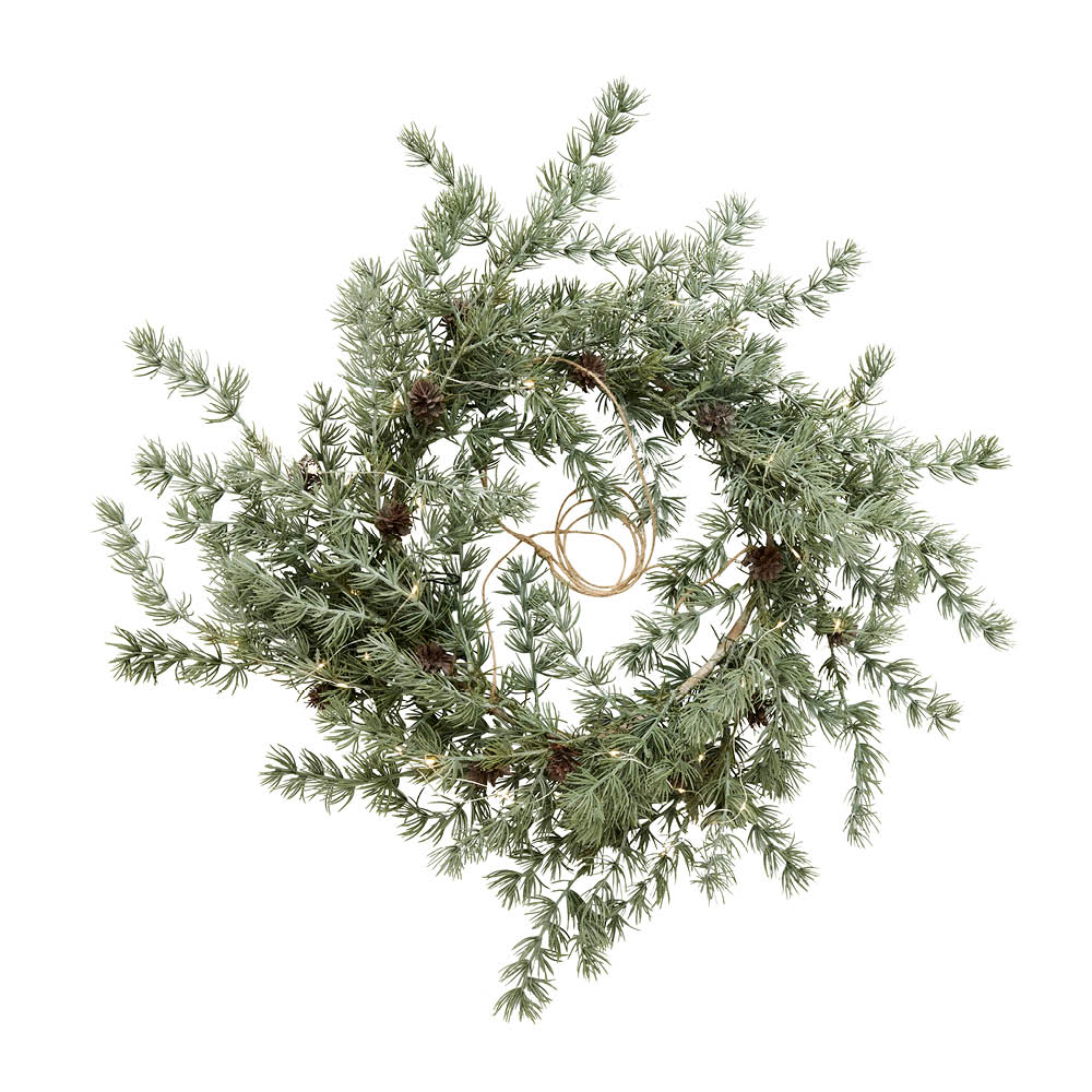 Lene Bjerre Cedille krans med LED-lys 60x8 cm grønn