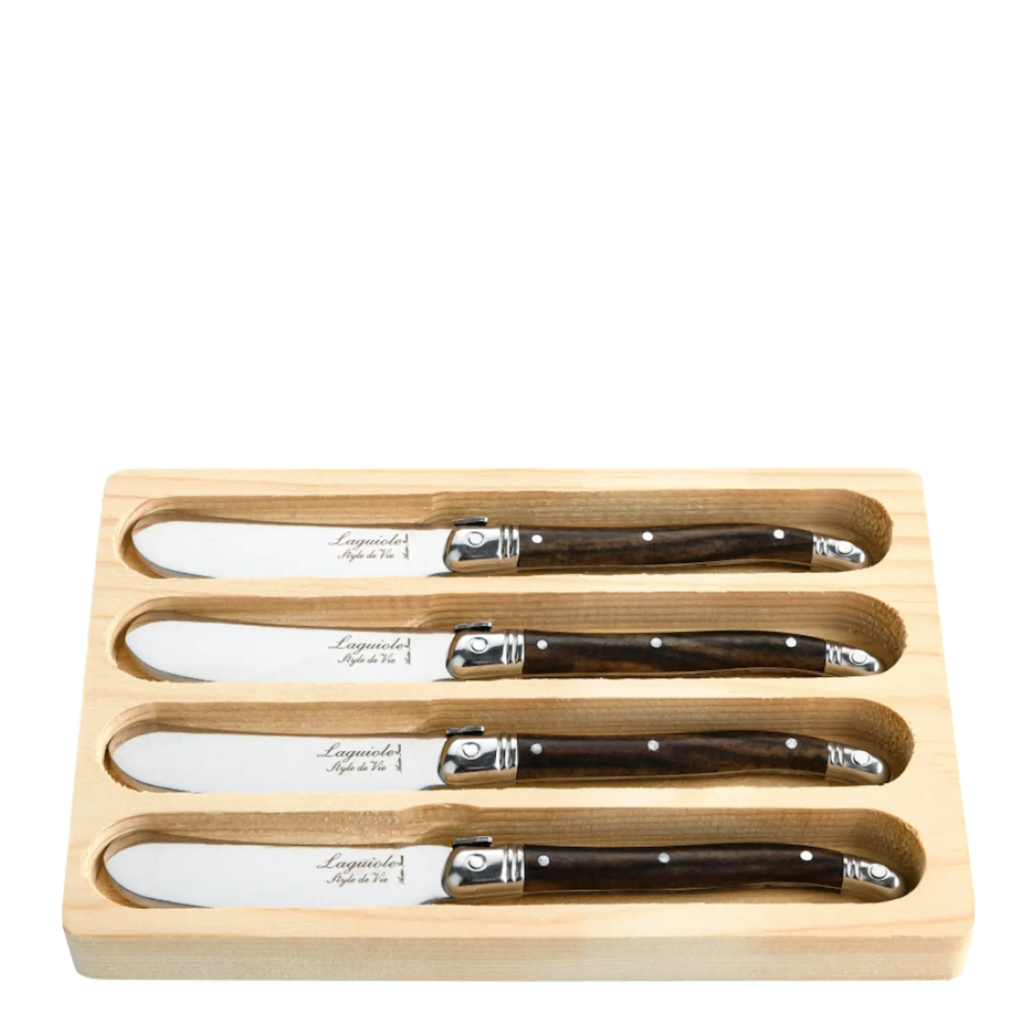 Laguiole Style de Vie Smörkniv 4-pack dark wood