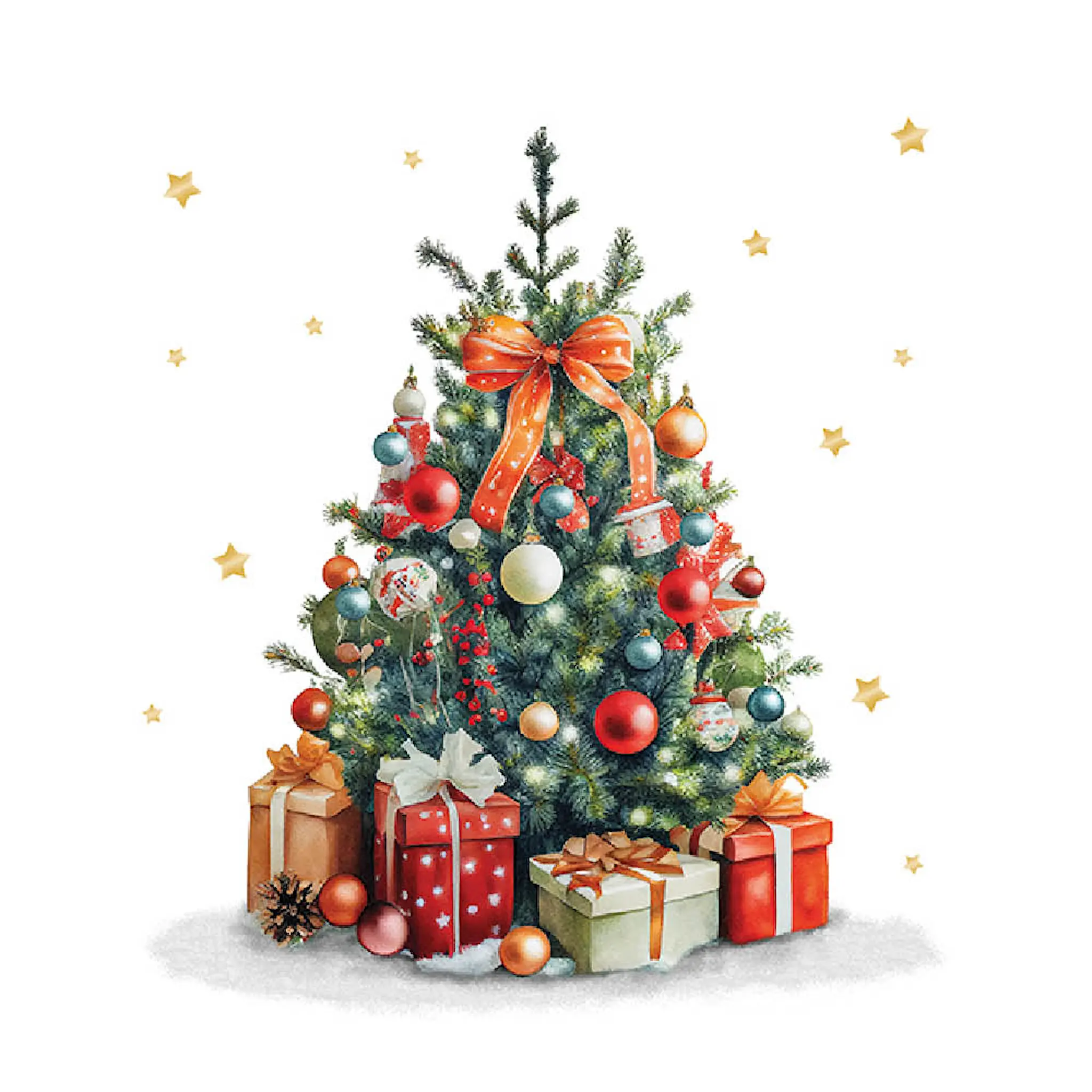 Ambiente Servett 33x33 cm 20-pack Decorated Christmas Tree