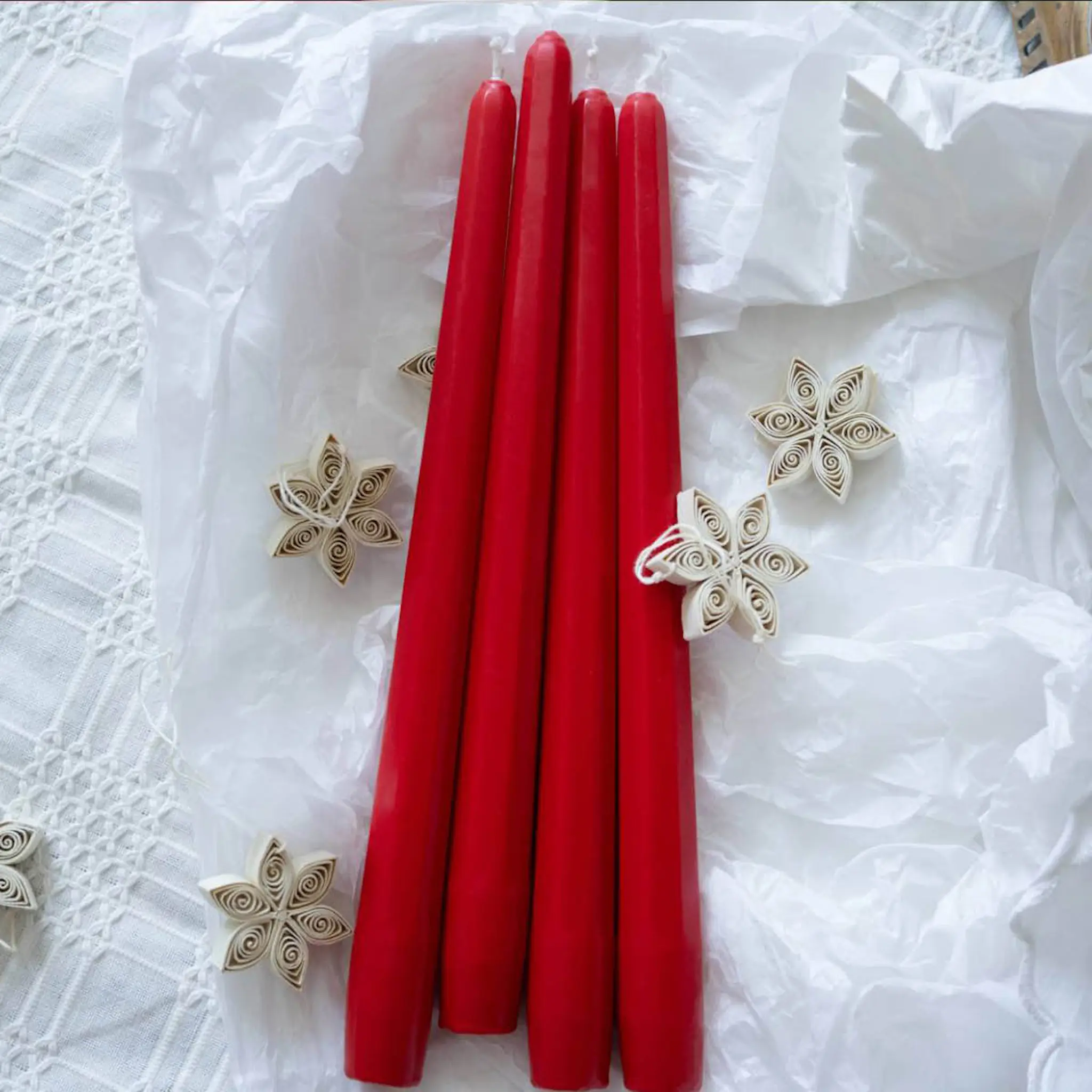 Liljeholmens Prisma stearinlys 4 stk rød