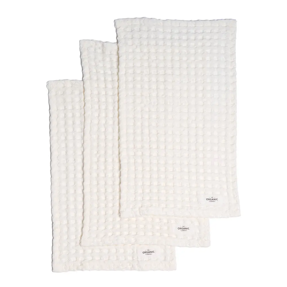 Big Waffle pesulappu 25x40 cm 3 kpl luonnonvalkoinen