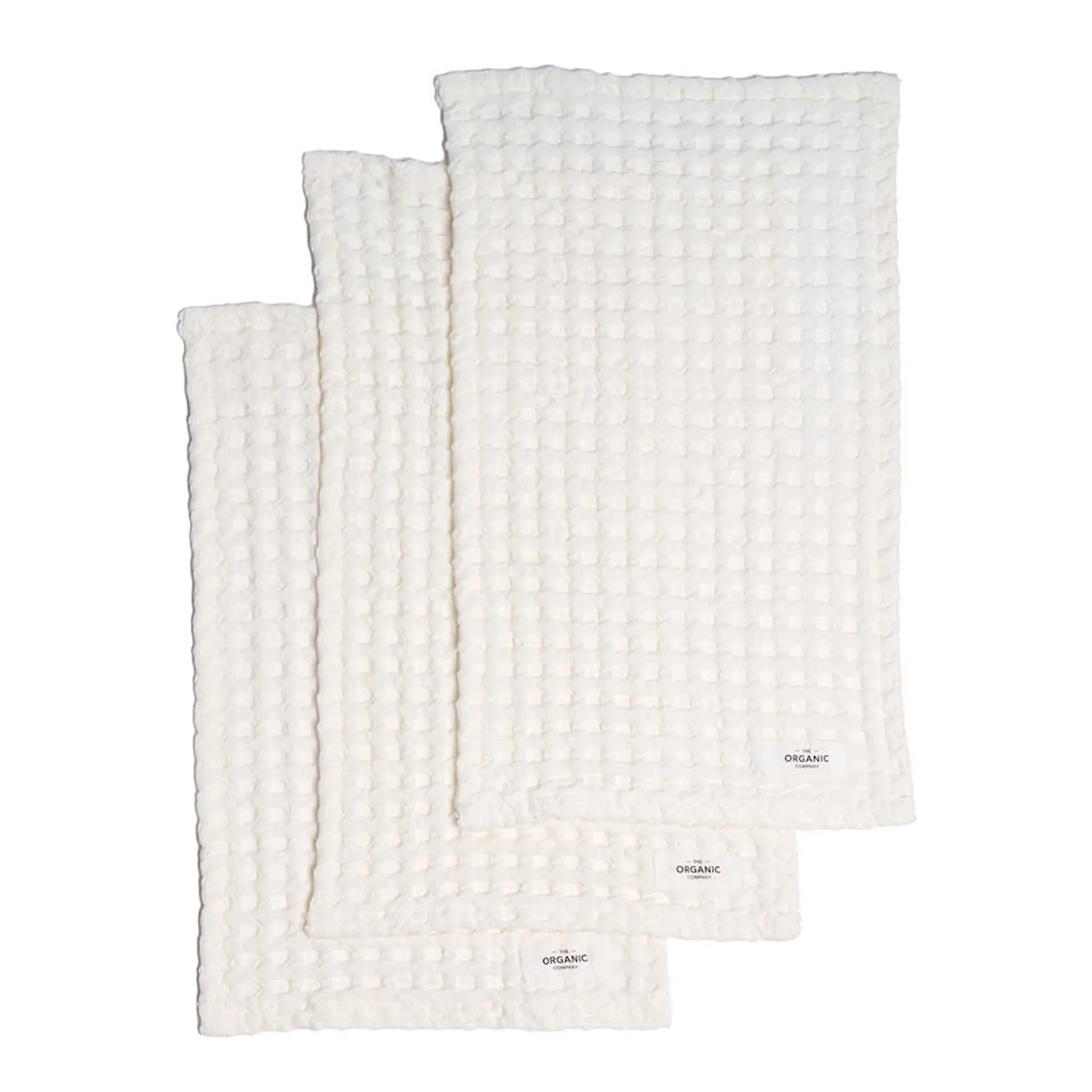 The Organic Company Big Waffle pesulappu 25x40 cm 3 kpl luonnonvalkoinen