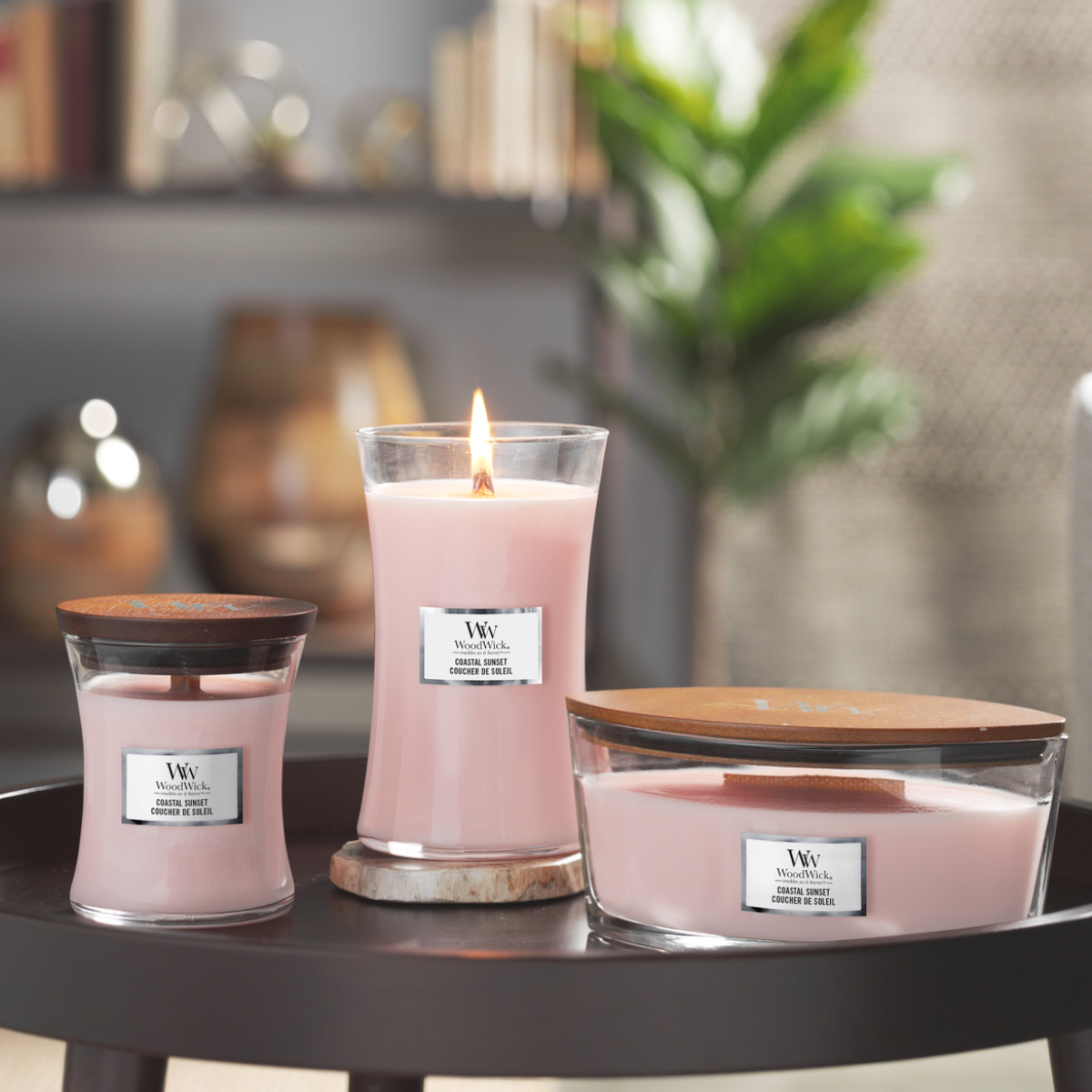 WoodWick Hourglass doftljus medium coastal sunset