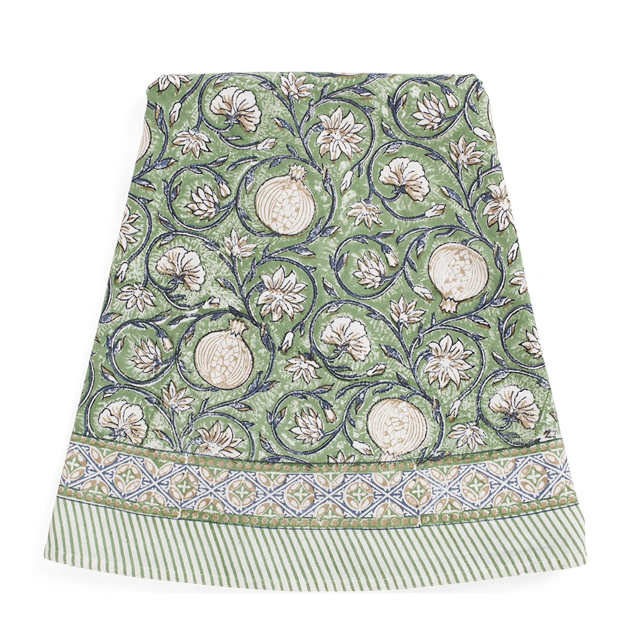 Chamois Tangier Pomegranate rund duk Ø160 cm grön