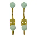 Ball väggkrok 13 cm 2-pack mässing/aqua