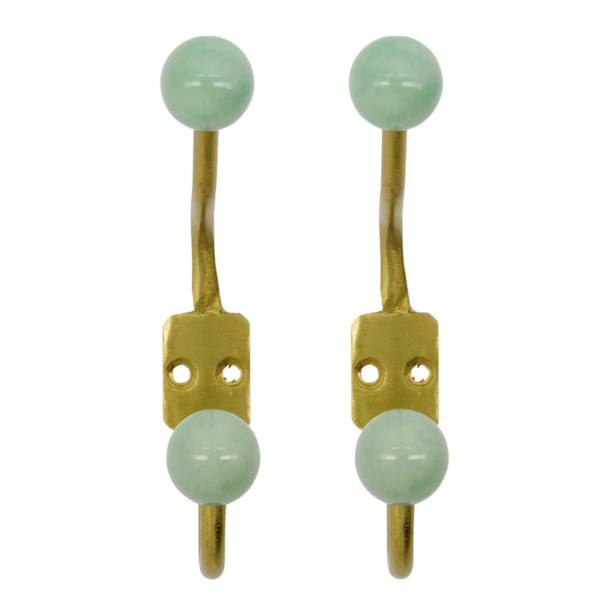 House Doctor Ball väggkrok 13 cm 2-pack mässing/aqua