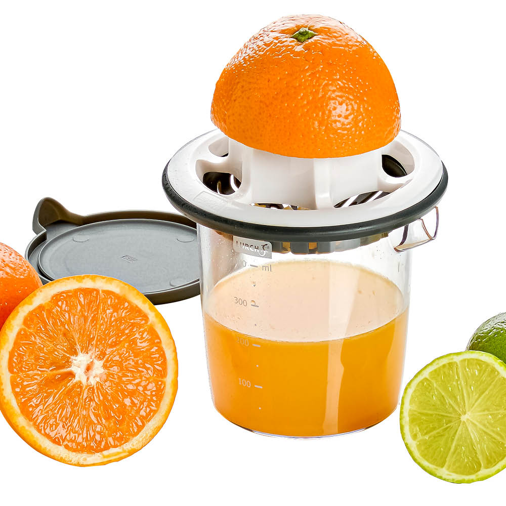 Lurch Citruspress med behållare 400 ml vit/grå/klar