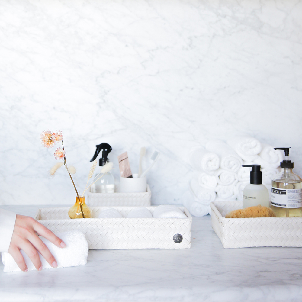 Handed By Fit lång förvaringskorg 39x12x7 cm champagne