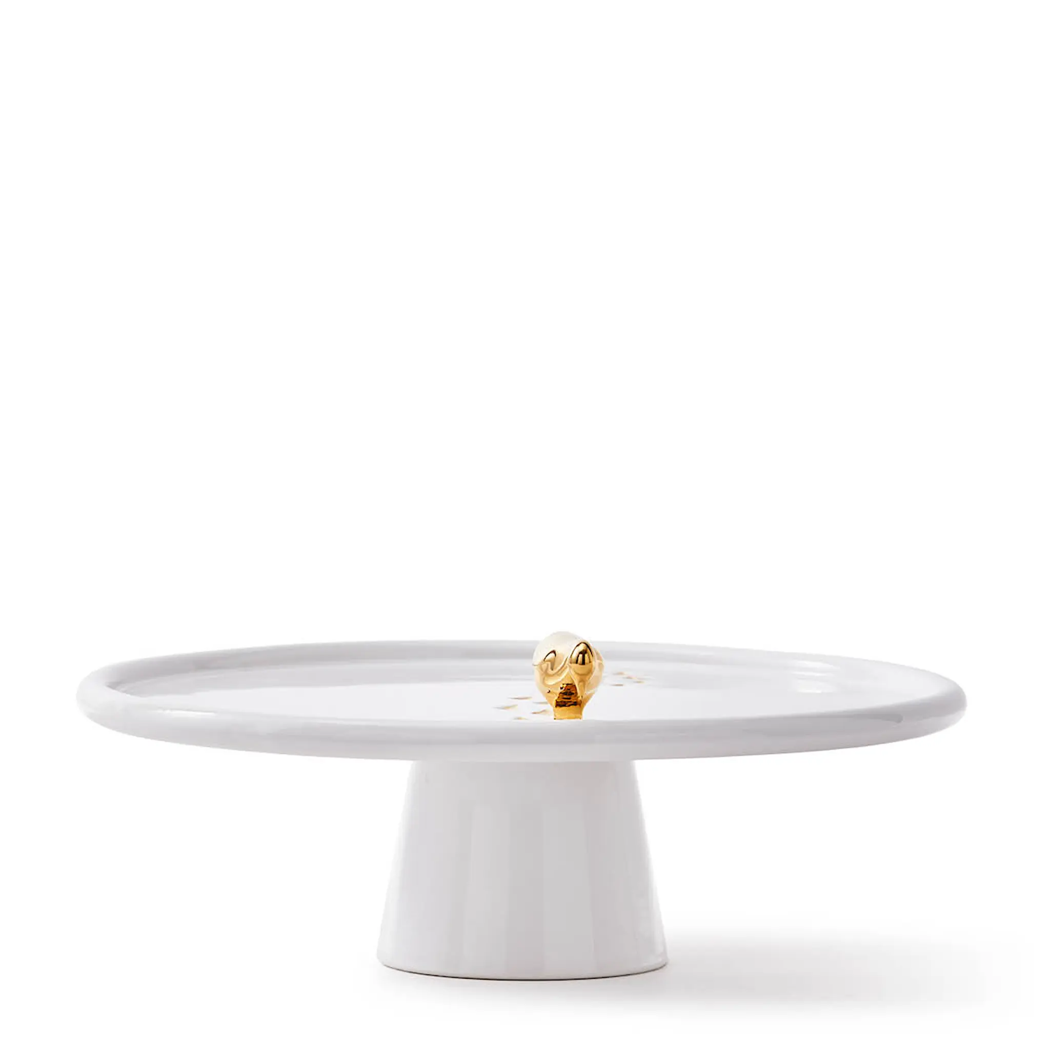 Pols Potten Duck tarjoiluvati jalalla 30x8,3 cm valkoinen/kulta